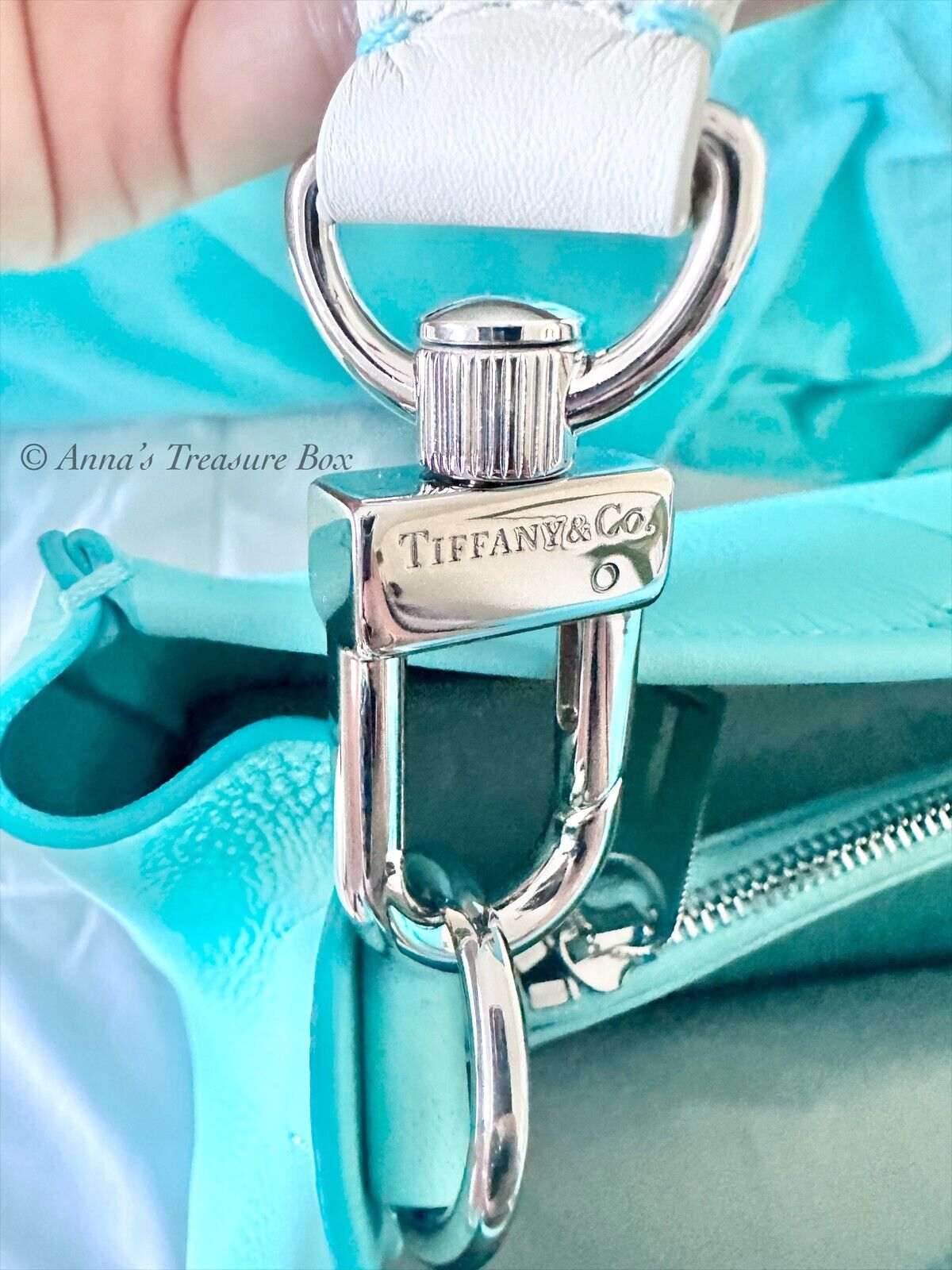 Tiffany & Co Color Block Shoulder Bag Off-white/Blue