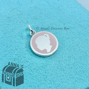 Tiffany & Co. 925 Silver Pink Enamel Girl Silhouette Charm Pendant (bx, pch, rb)