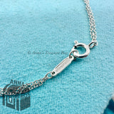 Tiffany & Co. 925 Silver RTT Heart Double Chain 6.5" Bracelet (box, pch, ribbon)