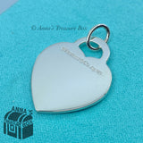 Tiffany & Co. 925 Silver LARGE Blue Enamel Love You Heart Charm Pendant (Pouch)