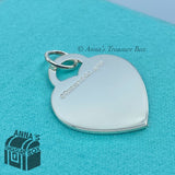 Tiffany & Co. 925 Silver LARGE Blue Enamel Love You Heart Charm Pendant (Pouch)