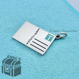 Tiffany & Co. 925 Silver Blue Enamel Osaka Postcard Charm (Box, Pouch, Rbbn)