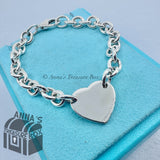 Tiffany & Co. 925 Silver RTT Heart Tag 7.5" Bracelet (box, pouch, ribbon)