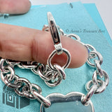 Tiffany & Co. 925 Silver RTT Heart Tag 7.5" Bracelet (box, pouch, ribbon)