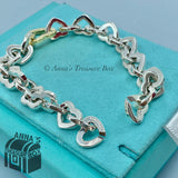 Tiffany & Co. 925 Silver 18k Gold Heart Link 8” Bracelet (pouch)
