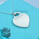 Tiffany & Co. 925 Silver LARGE Peace Etch RTT Heart 16" Necklace (Bx, Pch, Rbbn)