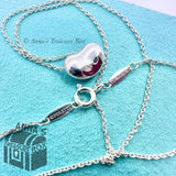Tiffany & Co. 925 Silver Elsa Peretti 12mm Bean 16" Necklace New Version (box)