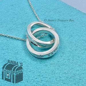 Tiffany & Co. 925 Silver 1837 Interlocking Circles Ring 16" Necklace (pouch)