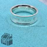 Tiffany & Co. 925 Silver 1837 Medium Concave Ring Sz. 7 New Version (box)