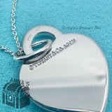 Tiffany & Co. 925 Silver MED Blue Splash Heart 16" Necklace (Box, Pch, Ribbon)