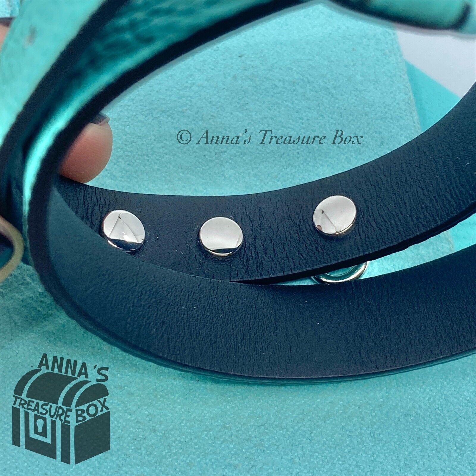 Tiffany & Co. Aqua Leather Wrap bracelet leather TIFFANY & CO Women Bracelets - Vestiaire Collective main image 3