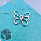 Tiffany & Co. 925 Silver Large Butterfly Pendant 16" Necklace (Box, Pouch, rbbn)
