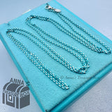 Tiffany & Co. 925 Silver Blue Enamel Sparkler Link 30" Necklace (box, pch, rbbn)