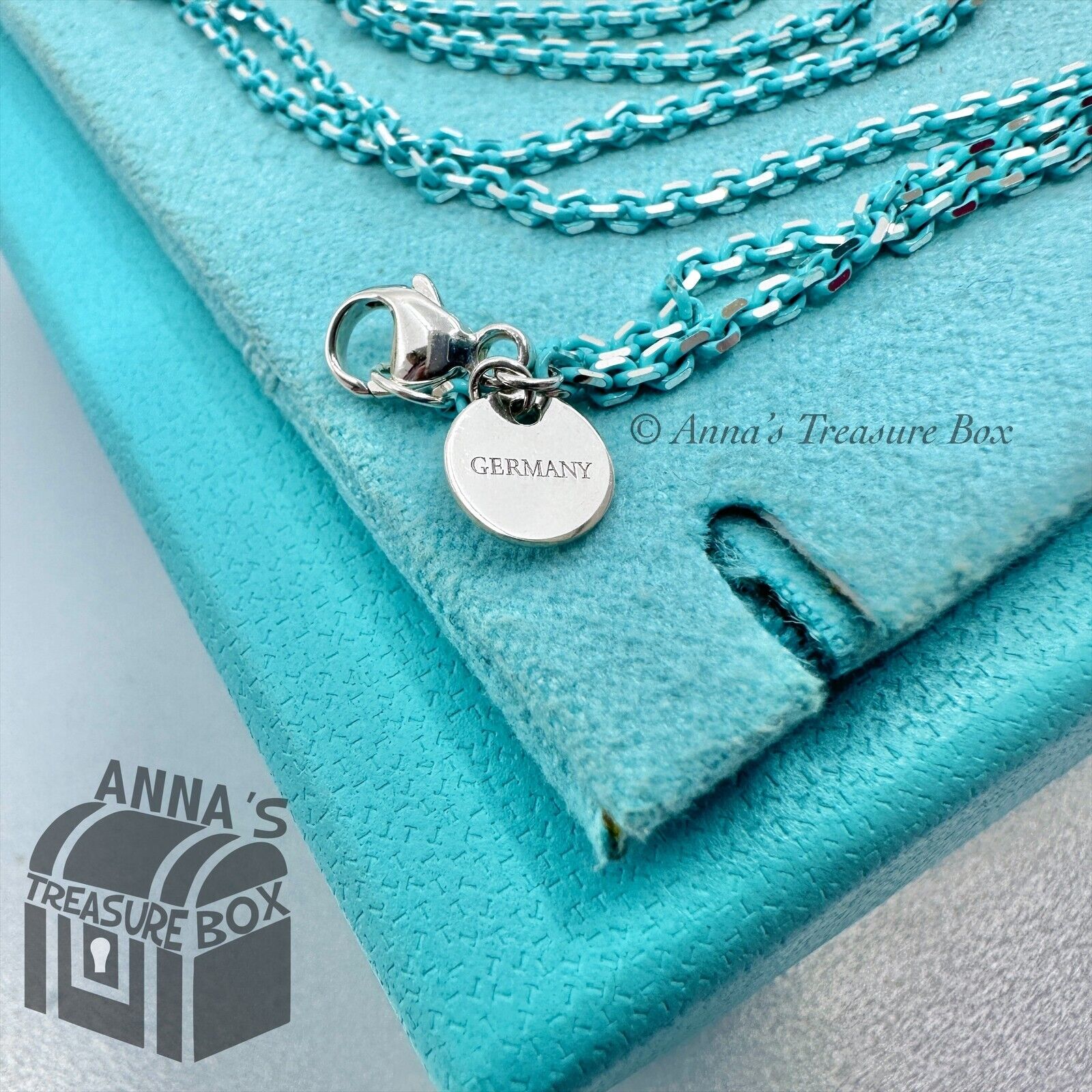 Tiffany & Co. 925 Silver Blue Enamel Sparkler Link 30