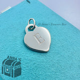 Tiffany & Co. 925 Silver Letter E Initial MED Heart Charm Pendant (bx, pch, rbn)