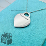 Tiffany & Co. 925 Silver MED RTT Diamond Heart Tag 18" Necklace (bx, pch, rbbn)