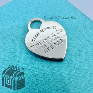 Tiffany & Co. 925 Silver Vintage Large Heart Tag Pendant Charm #M55322