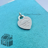 Tiffany & Co. 925 Silver SMALL Blue Enamel RTT Heart Tag (box, pouch, ribbon)