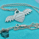 Tiffany & Co. 925 Silver RTT Angel Charm 20” Necklace (Box, Pouch, Ribbon)