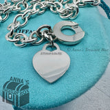 Tiffany & Co. 925 Silver RTT 1" Heart Tag 18" Toggle Necklace (pouch)