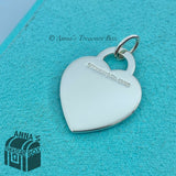 Tiffany & Co. 925 Silver MED Blue Splash Heart Pendant Charm(Box, Pch, Ribbon)