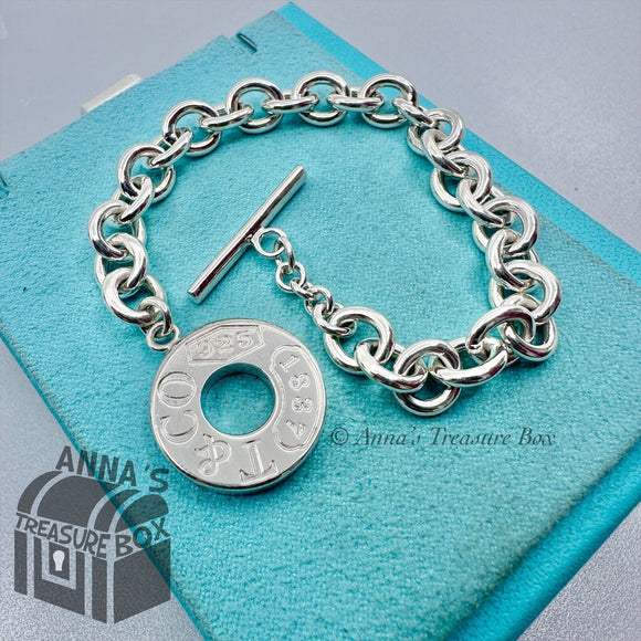 Tiffany & Co. 925 Silver Blue Enamel Oval Clasping Link Bracelet Exten –  Anna's Treasure Box LLC