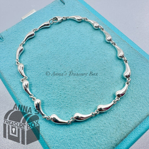 Tiffany & Co. 925 Silver Elsa Peretti Teardrop Link 7.25