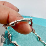 Tiffany & Co. 925 Silver Elsa Peretti Teardrop Link 7.25" Bracelet (bx, pch, rbn