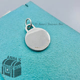 Tiffany & Co. 925 Silver Blue Enamel Rim LARGE RTT Round Charm (box, pch, rbbn)