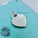 Tiffany & Co. 925 Silver Letter A Initial MED Heart Charm Pendant (bx, pch, rbn)