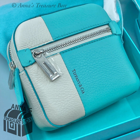 Tiffany & Co. Color Block Calfskin Leather Camera Bag Wristlet (Bx, pch, ribbon)