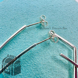 Tiffany & Co. 925 Silver Gehry Pentagon Torque 1.75" Hoop Earring (bx, pch)