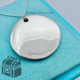 Tiffany & Co. 925 Silver LARGE 41mm Notes Script Pendant 19" Necklace (pouch)