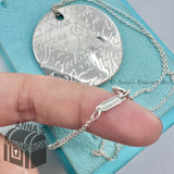 Tiffany & Co. 925 Silver LARGE 41mm Notes Script Pendant 19" Necklace (pouch)