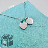 Tiffany & Co. 925 Silver Mini Enamel RTT Hearts 16” Necklace (bx, pch, rbn)