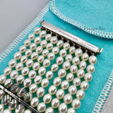 Tiffany & Co. 925 Silver Ziegfeld 10 Row Freshwater Pearl Bracelet 7.75" (bx+pch