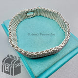 Tiffany & Co. 925 Silver LARGE Somerset Mesh 8" Bracelet Bangle (bx, pch, rbn)