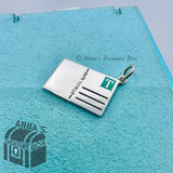 Tiffany & Co. 925 Silver Blue Enamel New York Postcard Charm (box, pouch, rbbn)