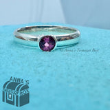 Tiffany & Co. 925 Silver Pink Tourmaline Stacking Ring Sz. 5.25 (bx, pch, rbn)