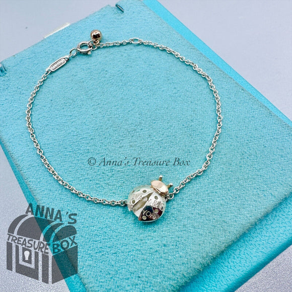 Tiffany & Co. 925 Silver 18K Gold Ladybug 6.5-7