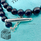 Tiffany & Co. 925 Silver 8mm Black Onyx 18" Toggle Necklace (box + pouch)