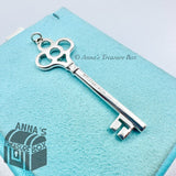 Tiffany & Co. 925 Silver X-LARGE 2.5" Crown Key Charm (box, pouch, ribbnn)