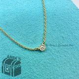 Tiffany & Co. 18K Yellow Gold 0.08ct Diamond by The Yard 16" Necklace (bx, rbn)