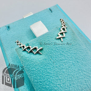 Tiffany & Co. 925 Silver Paloma Picasso X Kiss Climber Earrings (Box, pch, rbn)