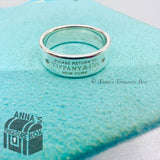 Return to Tiffany & Co. 925 Silver Narrow Ring With Diamonds Sz. 5.75 (boxset)