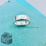 Return to Tiffany & Co. 925 Silver Narrow Ring With Diamonds Sz. 5.75 (boxset)