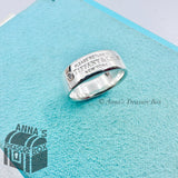 Return to Tiffany & Co. 925 Silver Narrow Ring With Diamonds Sz. 5.75 (boxset)