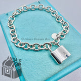 Tiffany & Co. 925 Silver 1837 Padlock Lock Love 8" Bracelet (pouch)