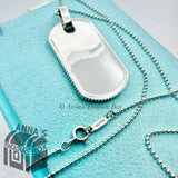 Tiffany & Co. Unisex Coin Edge ID Dog Tag Bead Chain 18" Necklace (pouch)