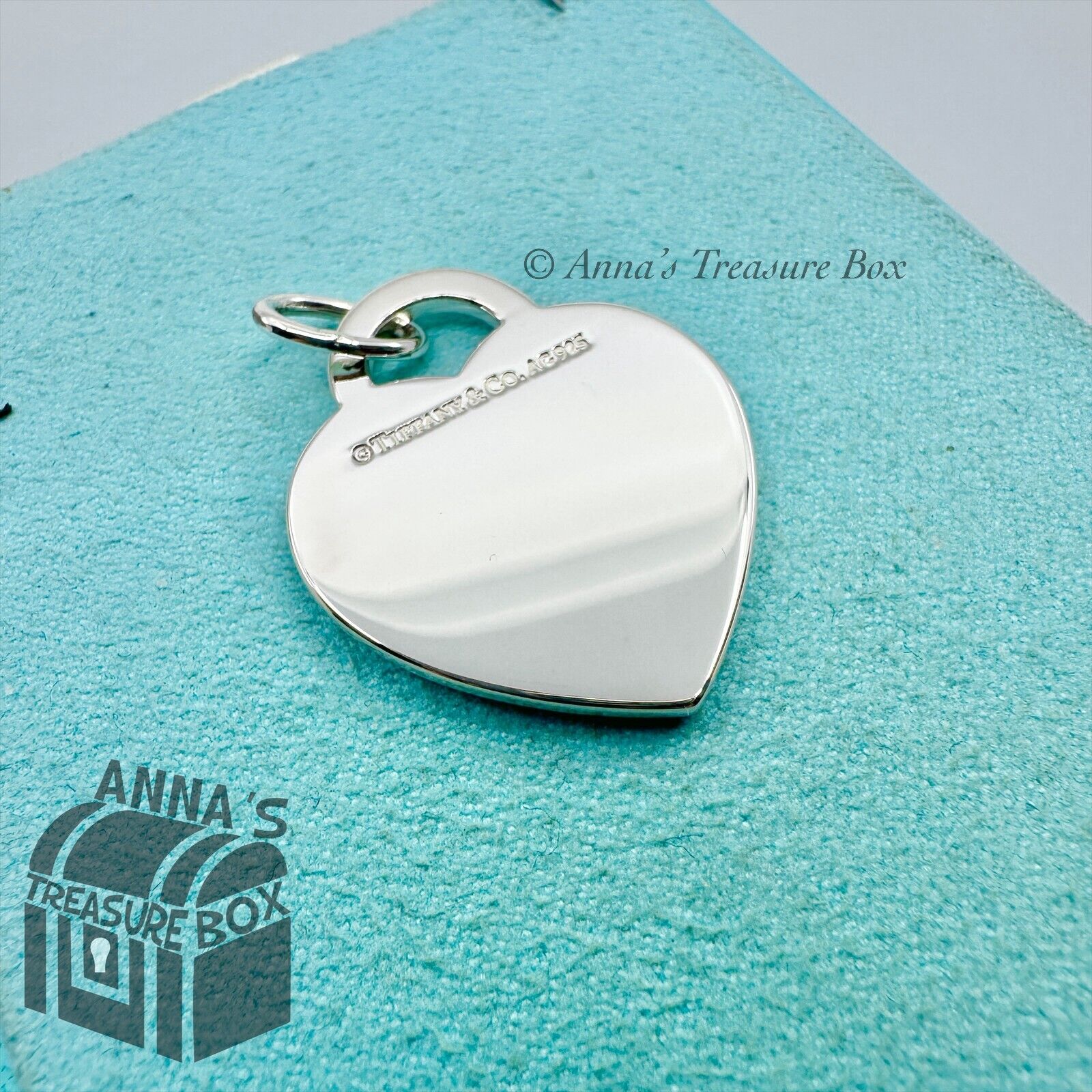 Tiffany Co silver blue store splash heart tag